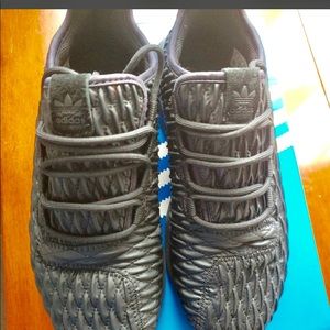 Pair of Black Leather Adidas shoes